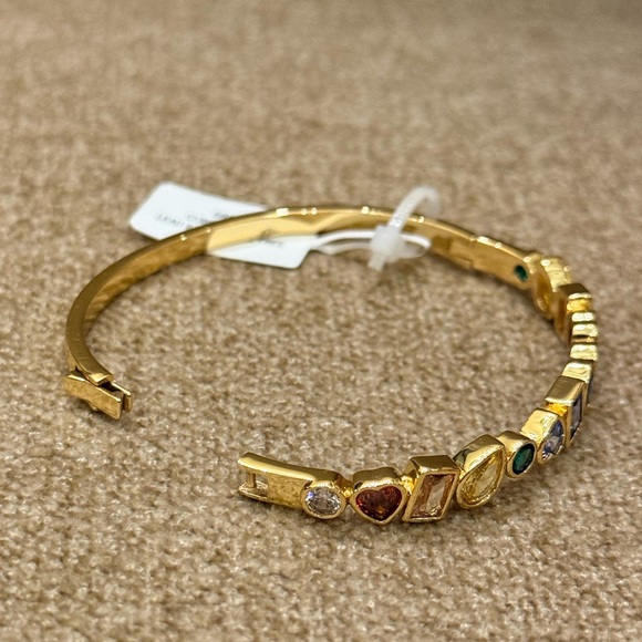 NWT Camila Coelho Gemstone Jewel Bezel Diamond Silver Gold Bracelet Brand New - Picture 5 of 5